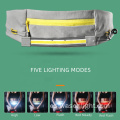 Nuevo tipo de agua Tipo-C Recargable Running LED Bag Pack Outdoor Sports Bag Night Advertencia Visible Fanny Pack Light